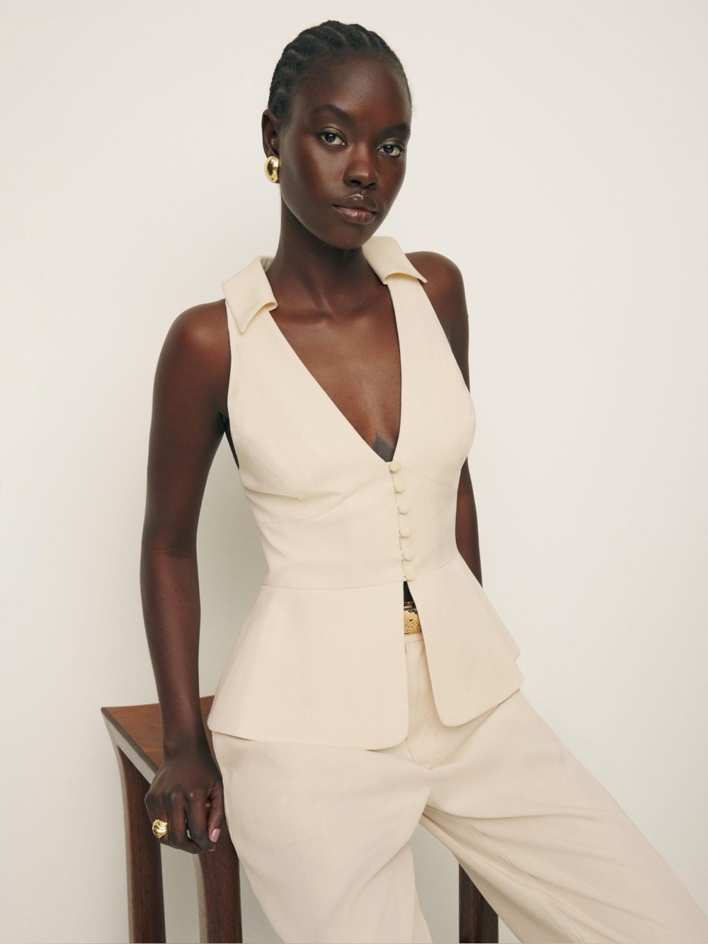 Reformation Rylan Top in Cream